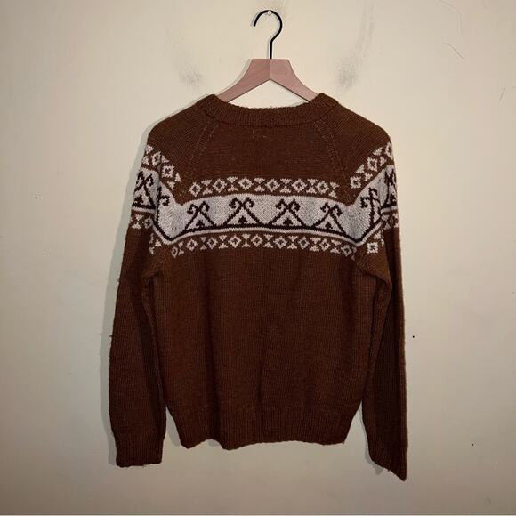 VNTG FOTRAMA alpaca wool v neck sweater L - Picture 3 of 4